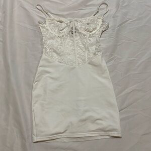 🧡 2/$15 🧡 SHEIN White Lace Bustier Mini Dress